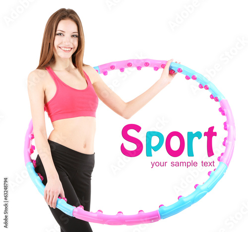Woman doing exercises with ...