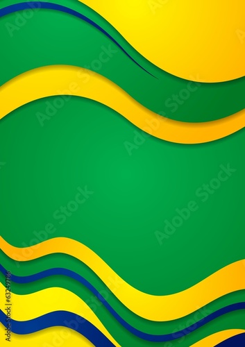 Waves background in Brazilian colors