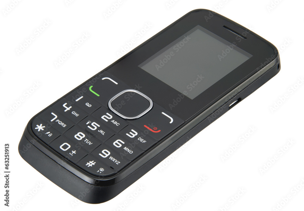 Simple cellphone isolated on white background with clipping path Simple cellphone isolated on white background with clipping path
