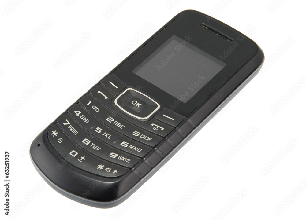Simple cellphone isolated on white background with clipping path Simple cellphone isolated on white background with clipping path