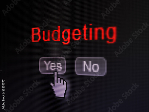 Finance concept: Budgeting on digital computer screen