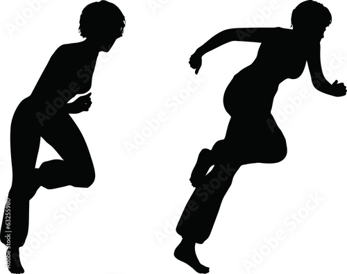 Dancer woman silhouette