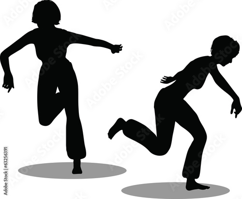 Dancer woman silhouette