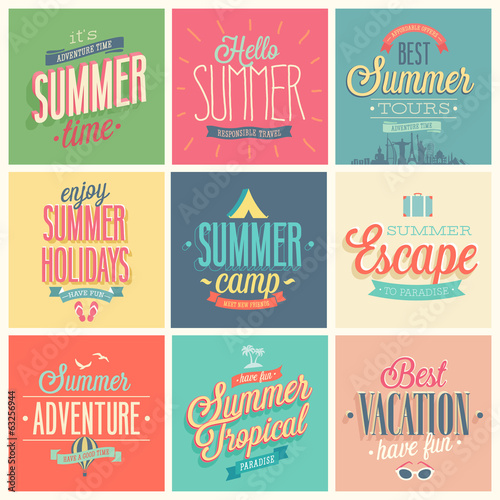 Summer set - labels and emblems.