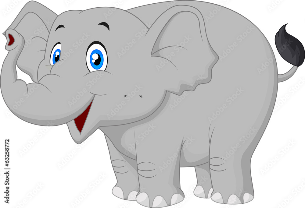 Naklejka premium Happy elephant cartoon