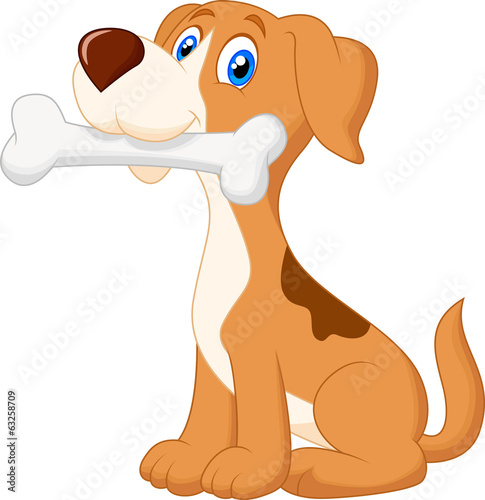 Cute dog with bone