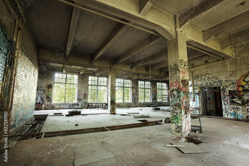 Wallpaper Mural Empty abandoned factory room Torontodigital.ca