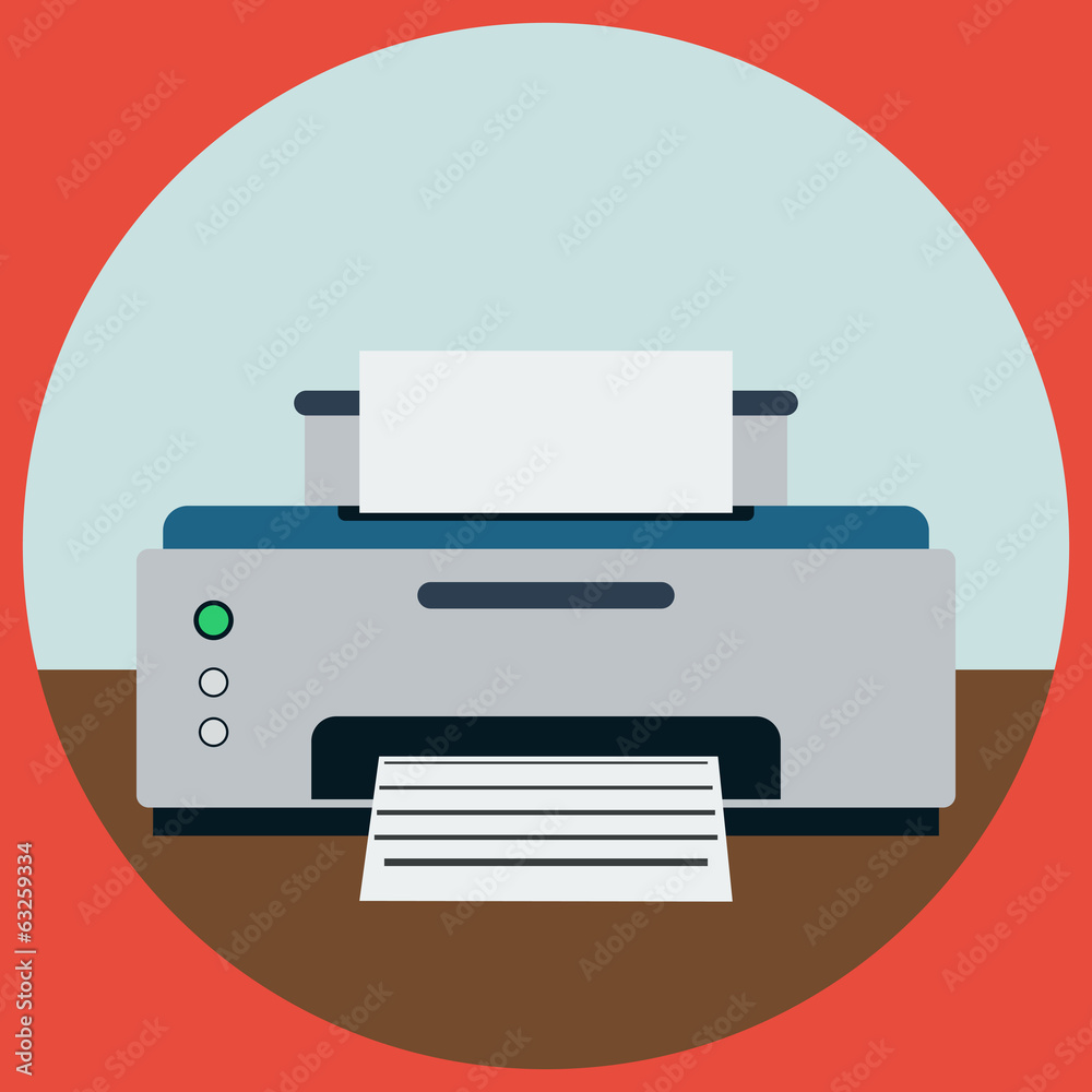 Printer flat vector illustration Printer flat vector illustration