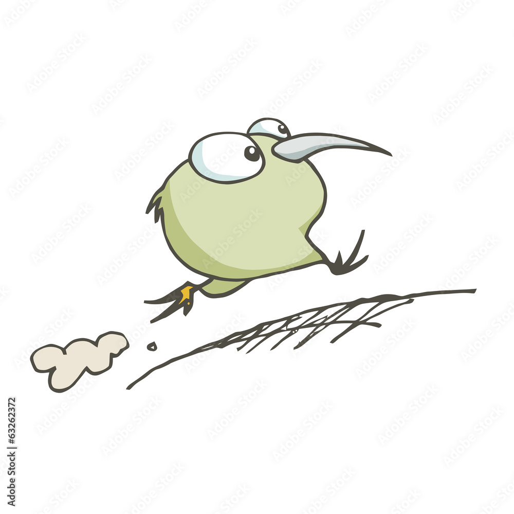 Adorable kiwi bird running. Cartoon. Stock Vector | Adobe Stock