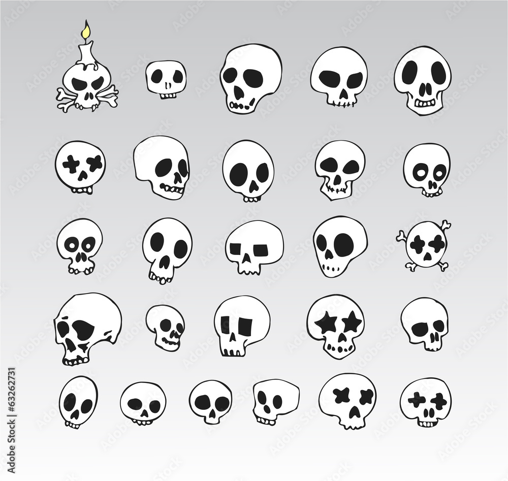Set of skulls. Set of skulls.
