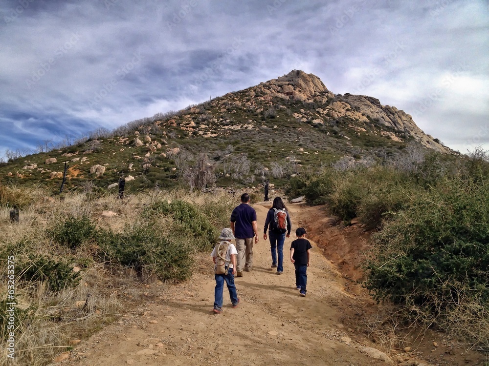 Family Hiking Outdoors, Cuyamaca State Park, San Diego, USA