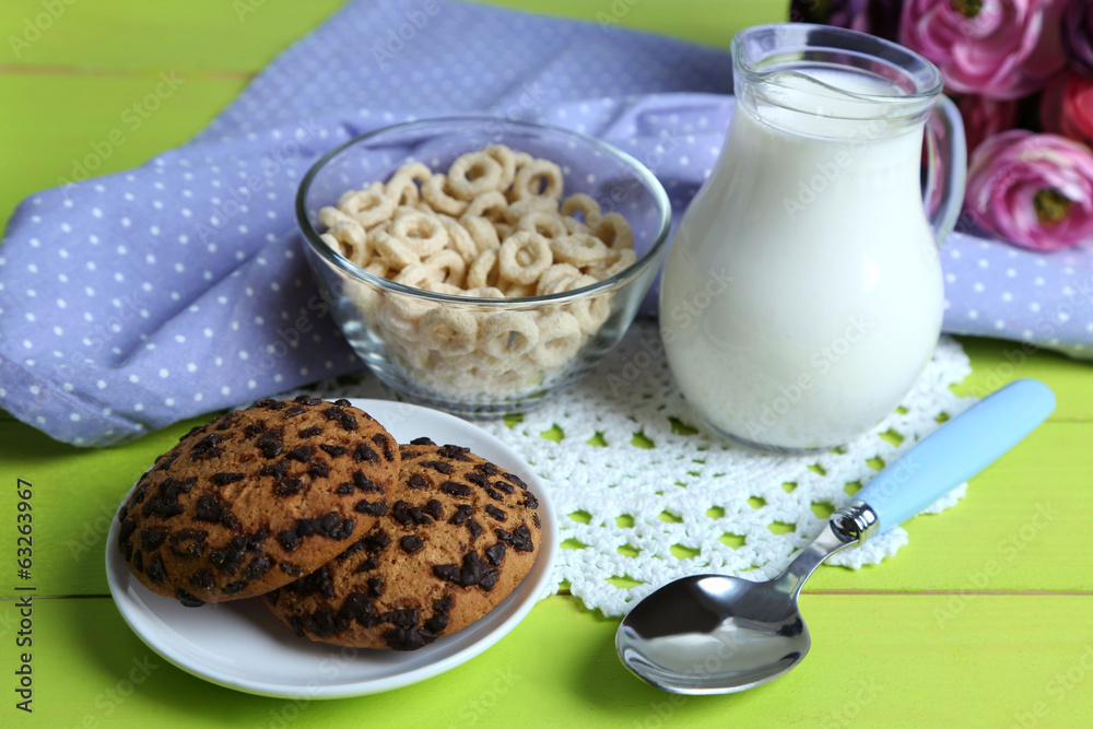 Homemade yogurt and delicious cereals in bowl Homemade yogurt and delicious cereals in bowl