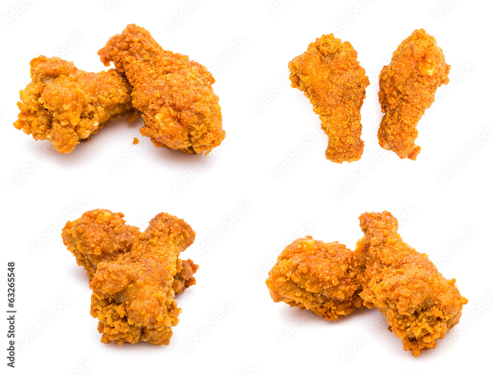 Fried chicken isolated white background Fried chicken isolated white background