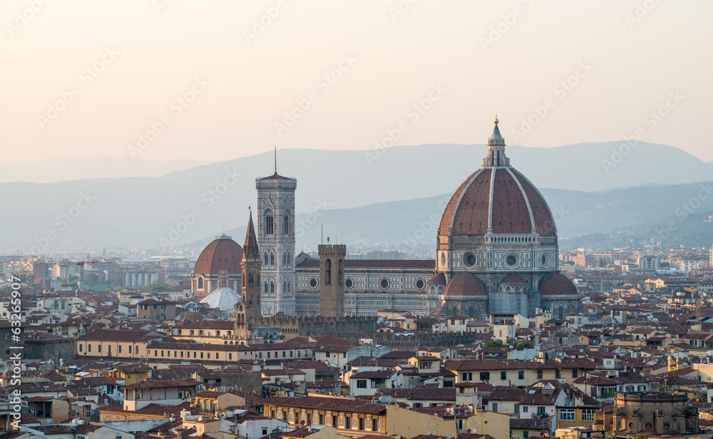 Aerial view of Piazza del Duomo in Florence