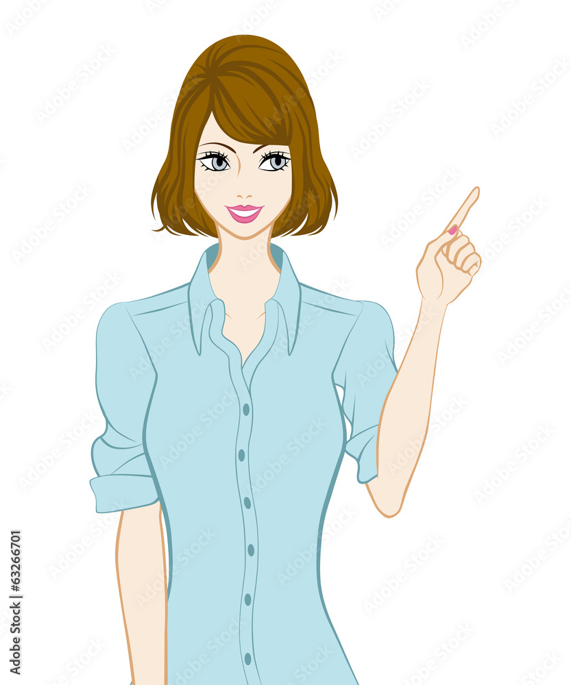 Bobbed hair women, Pointing