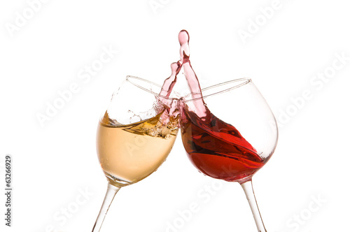 wine glass toast on a white background