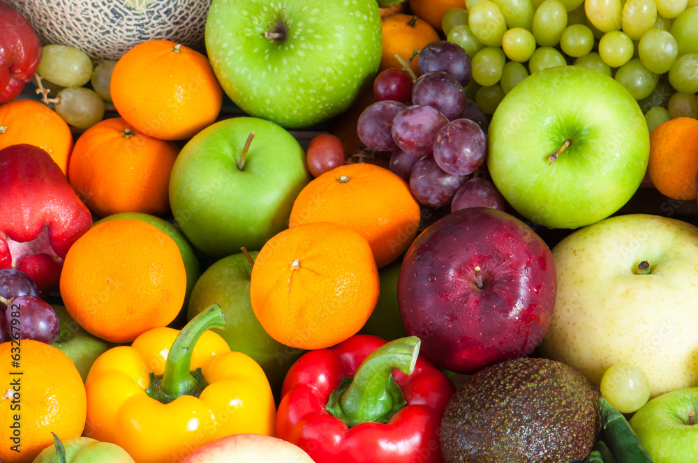 Mixed Fruits and vegetables for healthy Mixed Fruits and vegetables for healthy