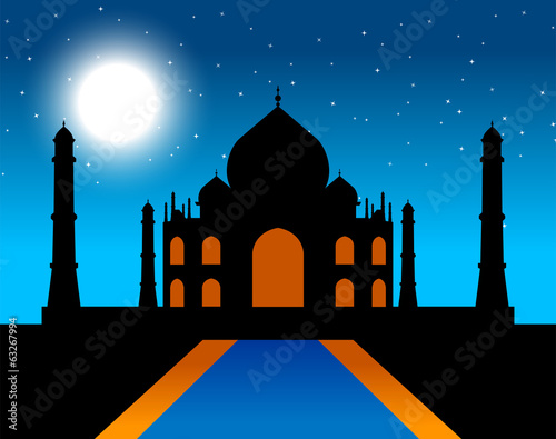 Taj Mahal by night