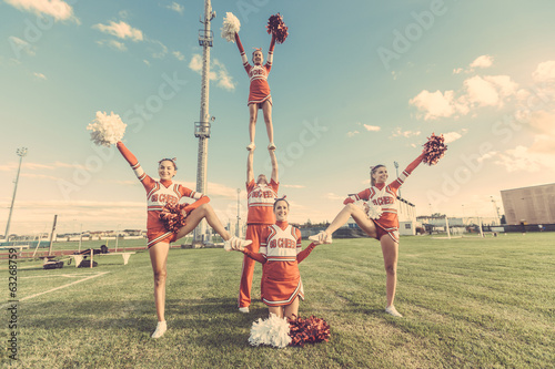 Group of Cheerleaders in the Field photo
