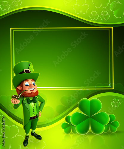 Leprechaun for patrick's day with smoking pipe