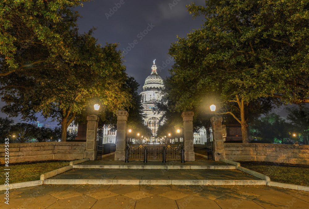 The Texas State Capitol Building, Night