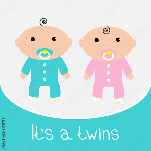 Baby shower card. It’s a twins boy and girl.