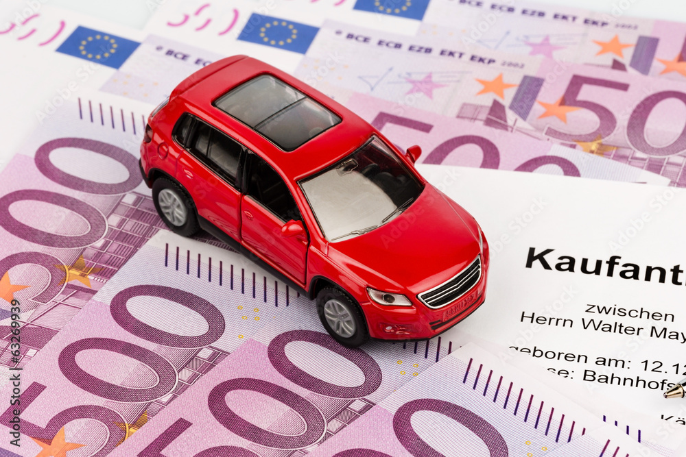 Billigend In Kauf Nehmen Vorsatz Kaufvertrag für Auto Stock Photo | Adobe Stock