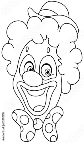 Outlined clown face