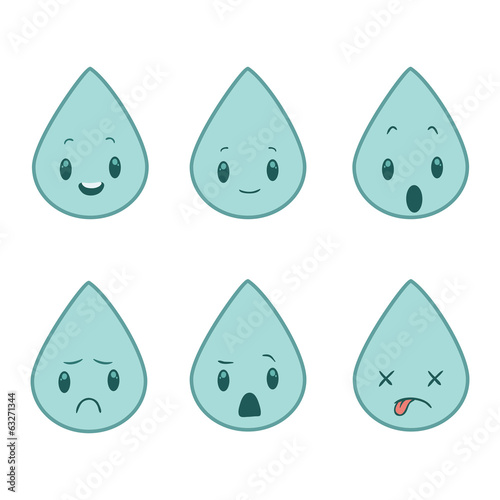 water drops with emotions