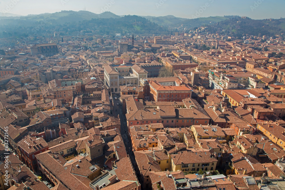 Bologna - Outlook from Torre Asinelli to south in morning