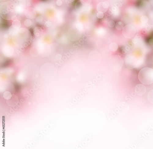 Abstract spring background with pink flowers