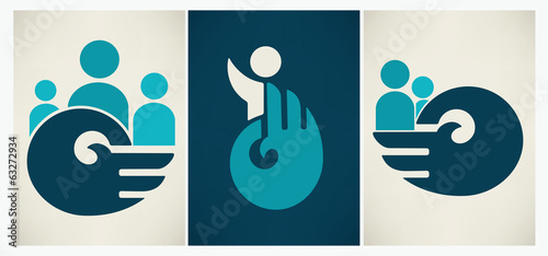 communication, safe, care and insurance symbols and icons
