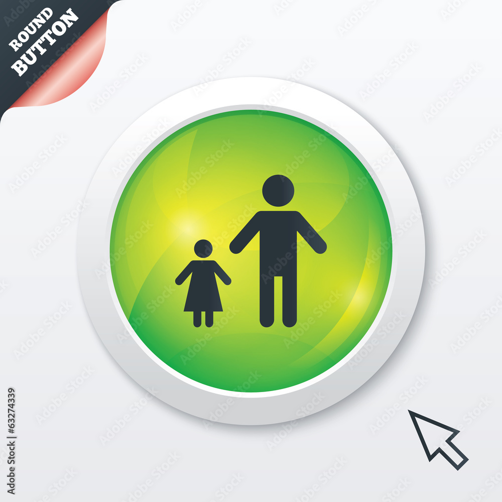 One-parent family with one child sign icon. One-parent family with one child sign icon.