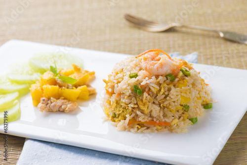 Chinese Cuisine - Fried Rice with Vegetables and Meat