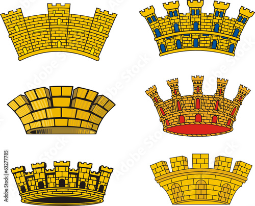 heraldic European urban mural crowns