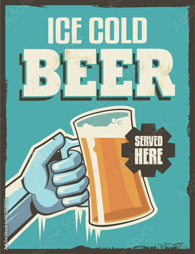 Retro Beer Poster. Vintage vector design sign