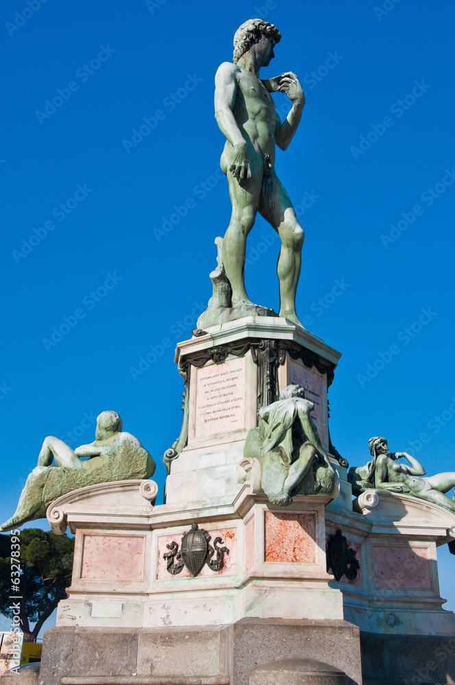 Obraz premium Statue of David, located in Micheal Angelo Park Florence, Italy