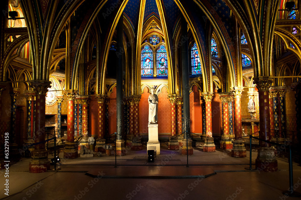 Paris, France, Saint Chapel, the statue of Luigi IX, King of Fra