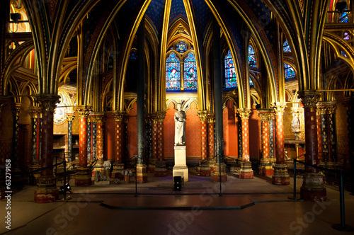 Paris, France, Saint Chapel, the statue of Luigi IX, King of Fra photo