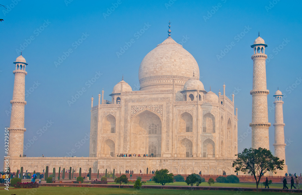 White marble Taj Mahal in India, Agra, Uttar Pradesh
