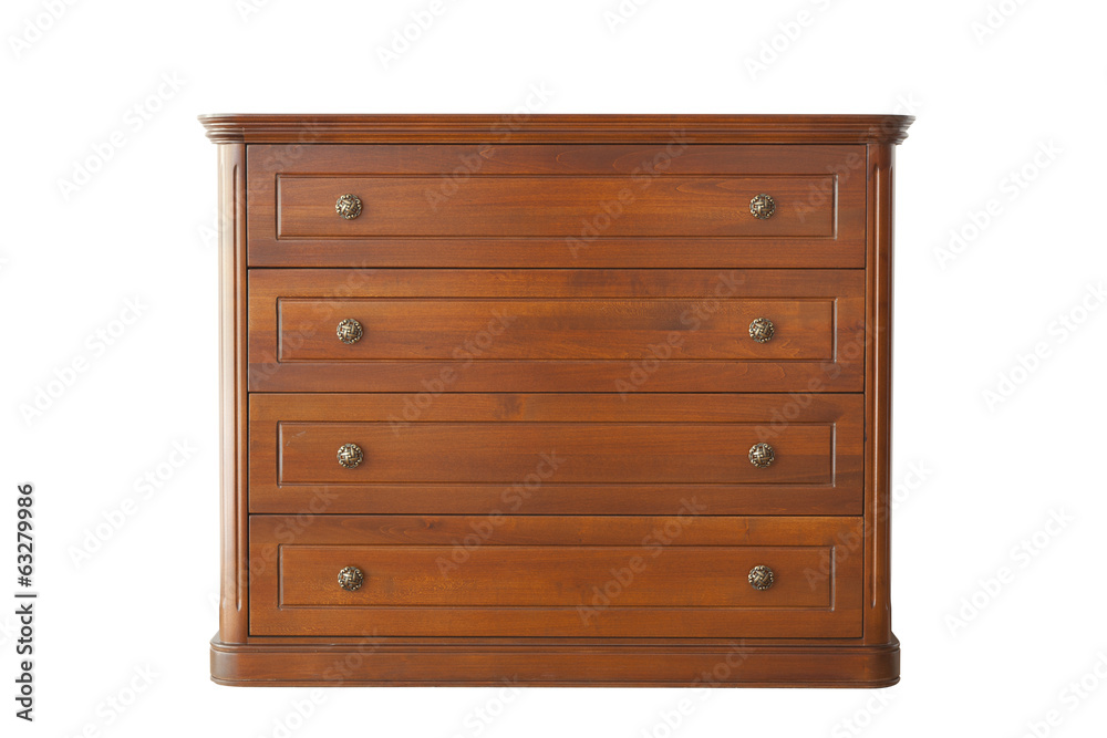 Brown cabinet of wood isolated on white background Brown cabinet of wood isolated on white background