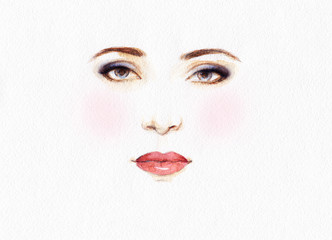 Leinwandbilder Aquarell Gesicht woman face  © Anna Ismagilova