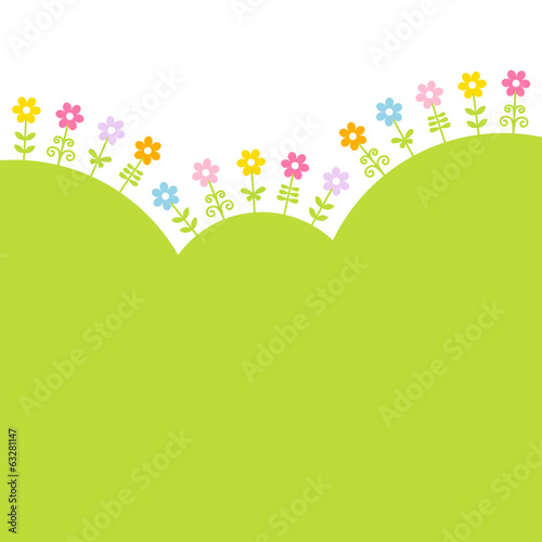 Flowers Meadow Landscape Green