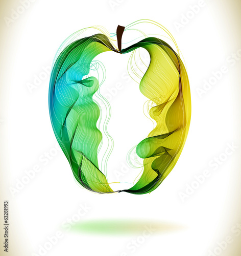 Green abstract apple