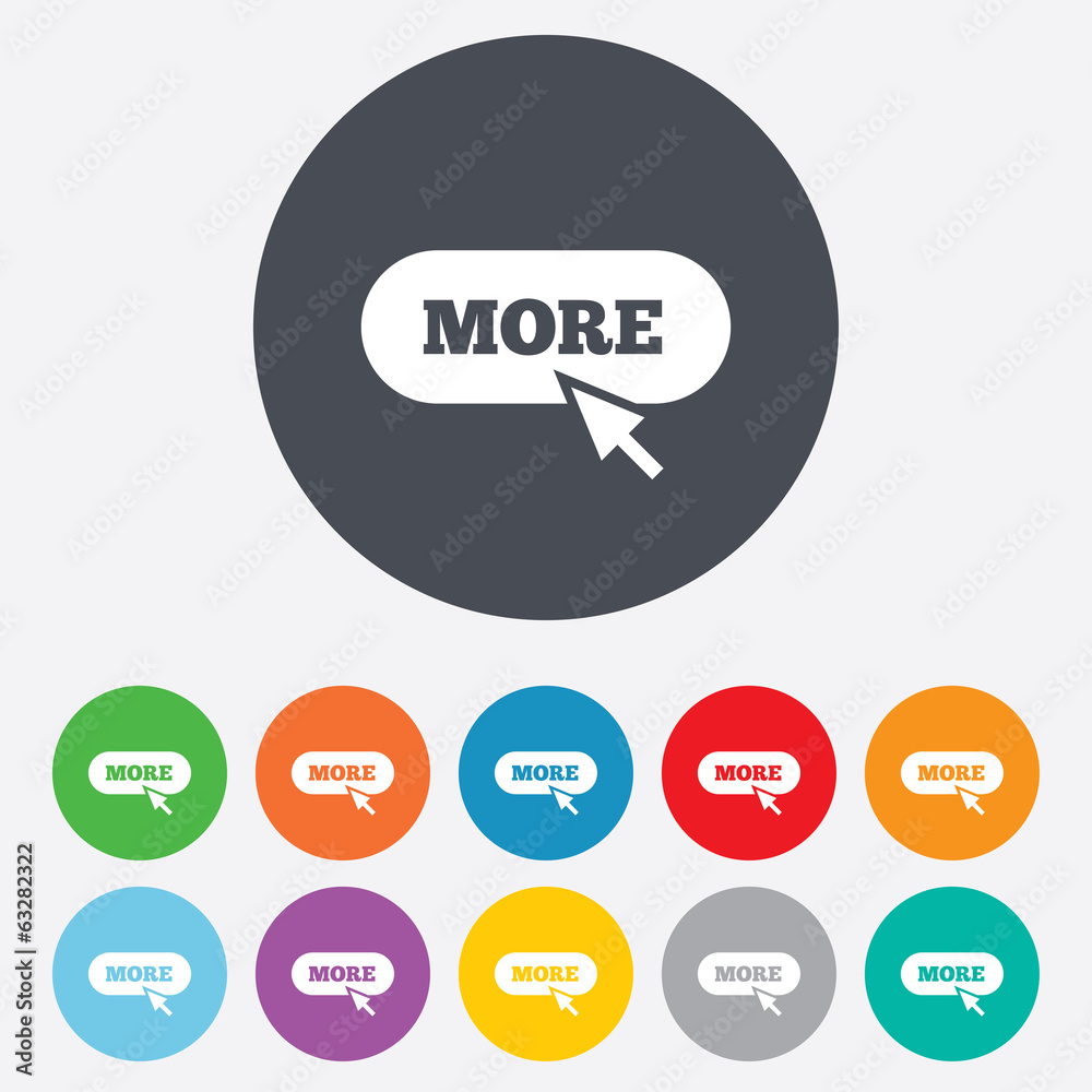 More with cursor pointer icon. Details symbol. More with cursor pointer icon. Details symbol.