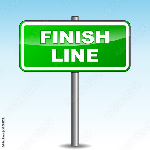 Vector green finish line signpost