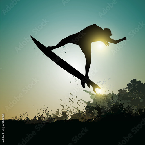 surfer at sunset