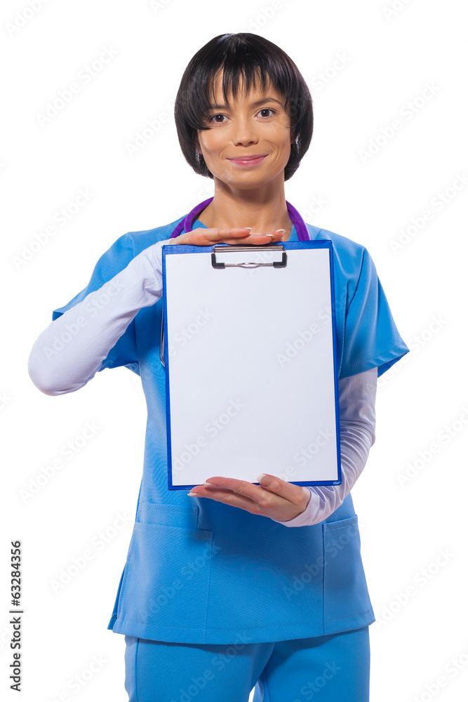 asian beautiful female doctor wearing blue uniform holding and s asian beautiful female doctor wearing blue uniform holding and s