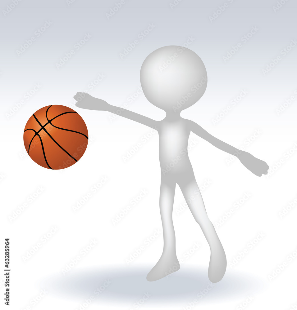 Fototapeta premium 3d human basketball player