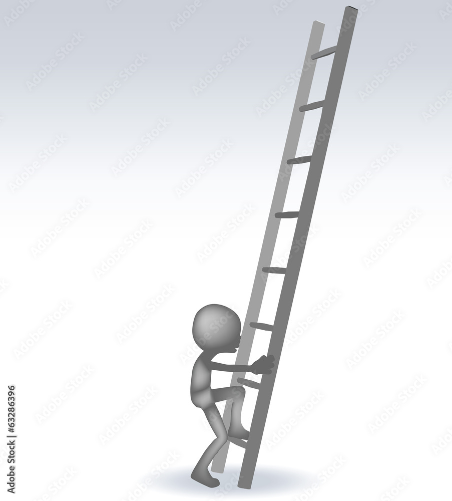3d man with a stairs 3d man with a stairs